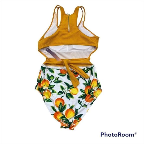 New With Tags Molybell Cut Out Fruit Print One Piece Swim Suit Size Medium - Picture 3 of 13
